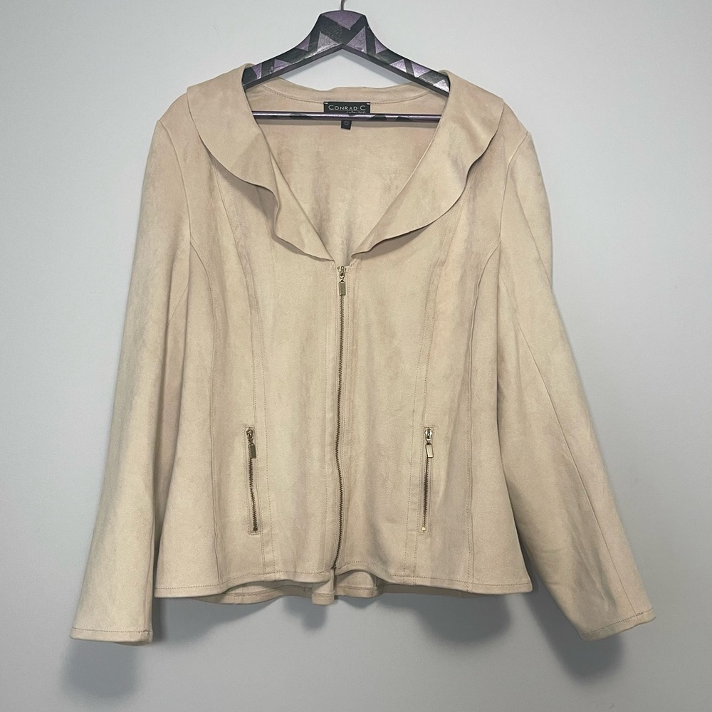 Conrad C Collections Cram Microfibre Suede Unlined Blazer Size 16